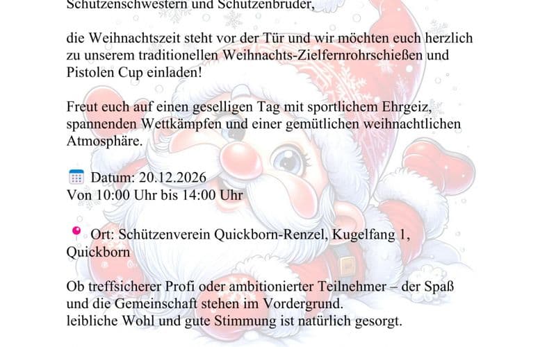 Ausschreibungen zum Weihnachtsschießen 2026