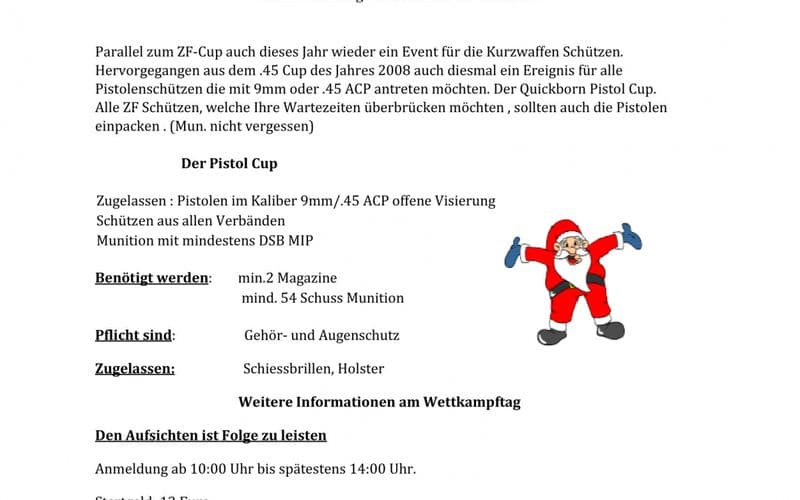 Ausschreibungen zum Weihnachtsschießen 2024
